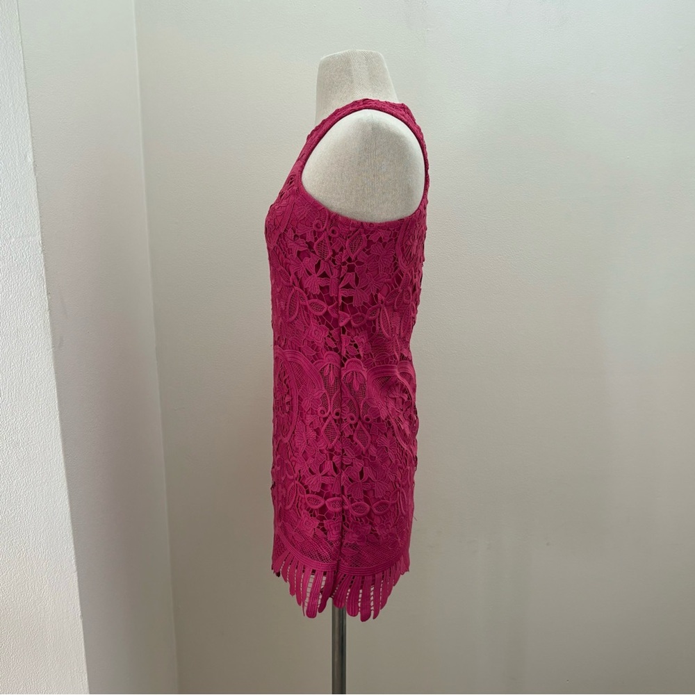 Lovers and Friends Caspian Lace Floral Shift Mini Dress in Fuchsia Size XSmall - Picture 4 of 16